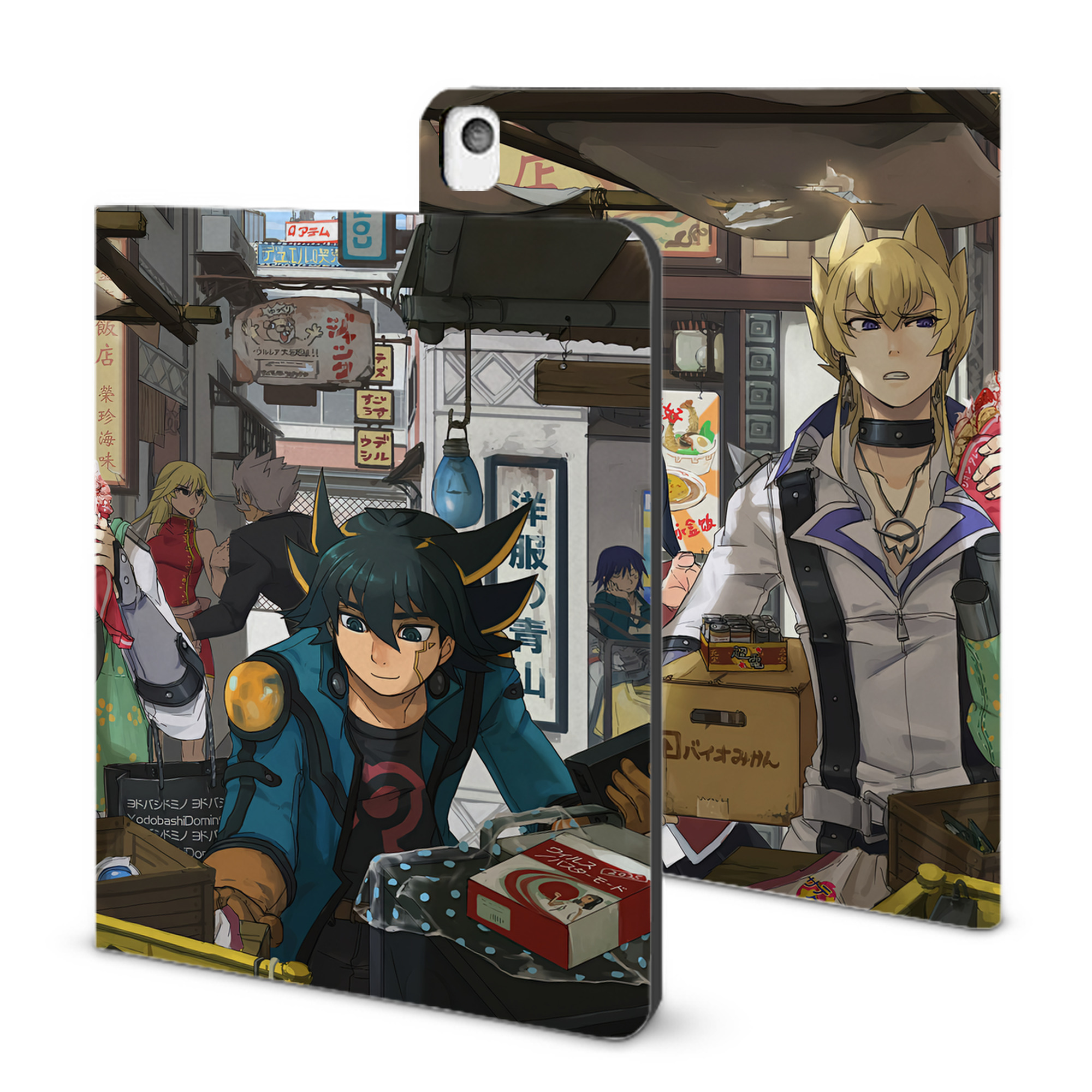 （画像用） 遊☆戯☆王 Yu-Gi-Oh! IPadケース ペンホルダー付き ブックスタイルデザイン